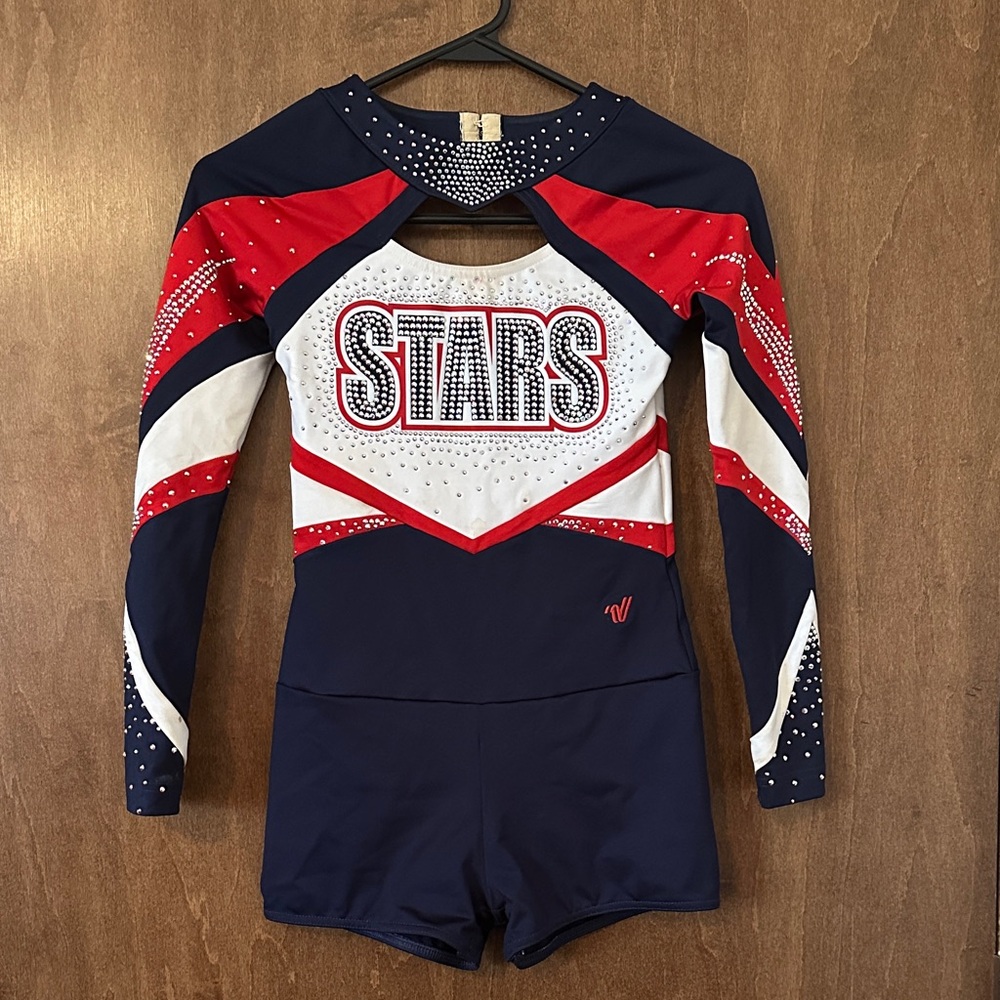 Navy and Red Cheerleading Uniform